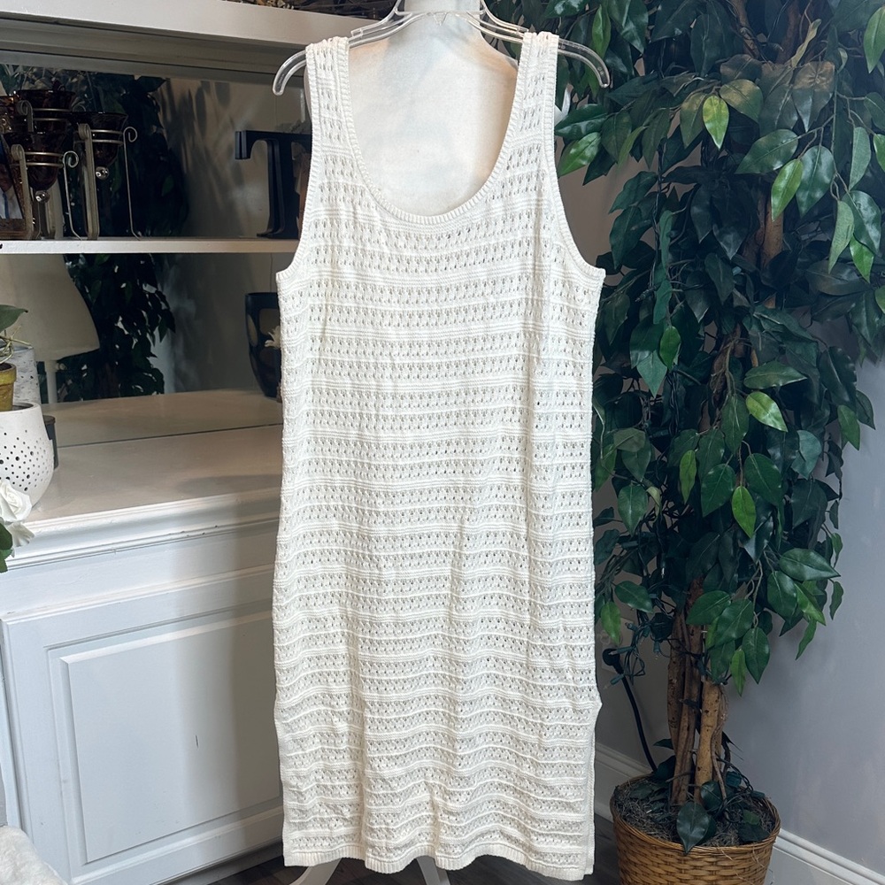 Old Navy Cream Crochet Midi Dress